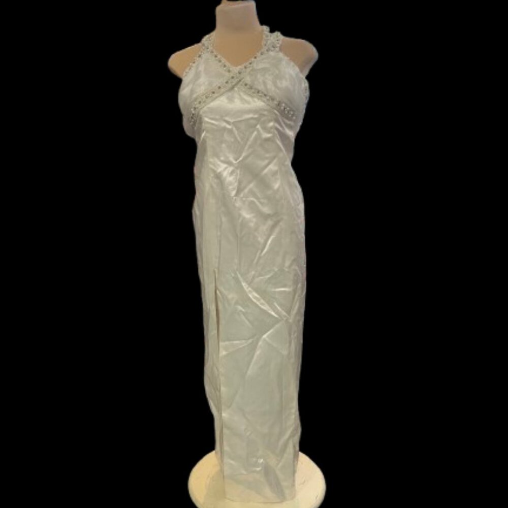 Vintage Custom White Satin Dress